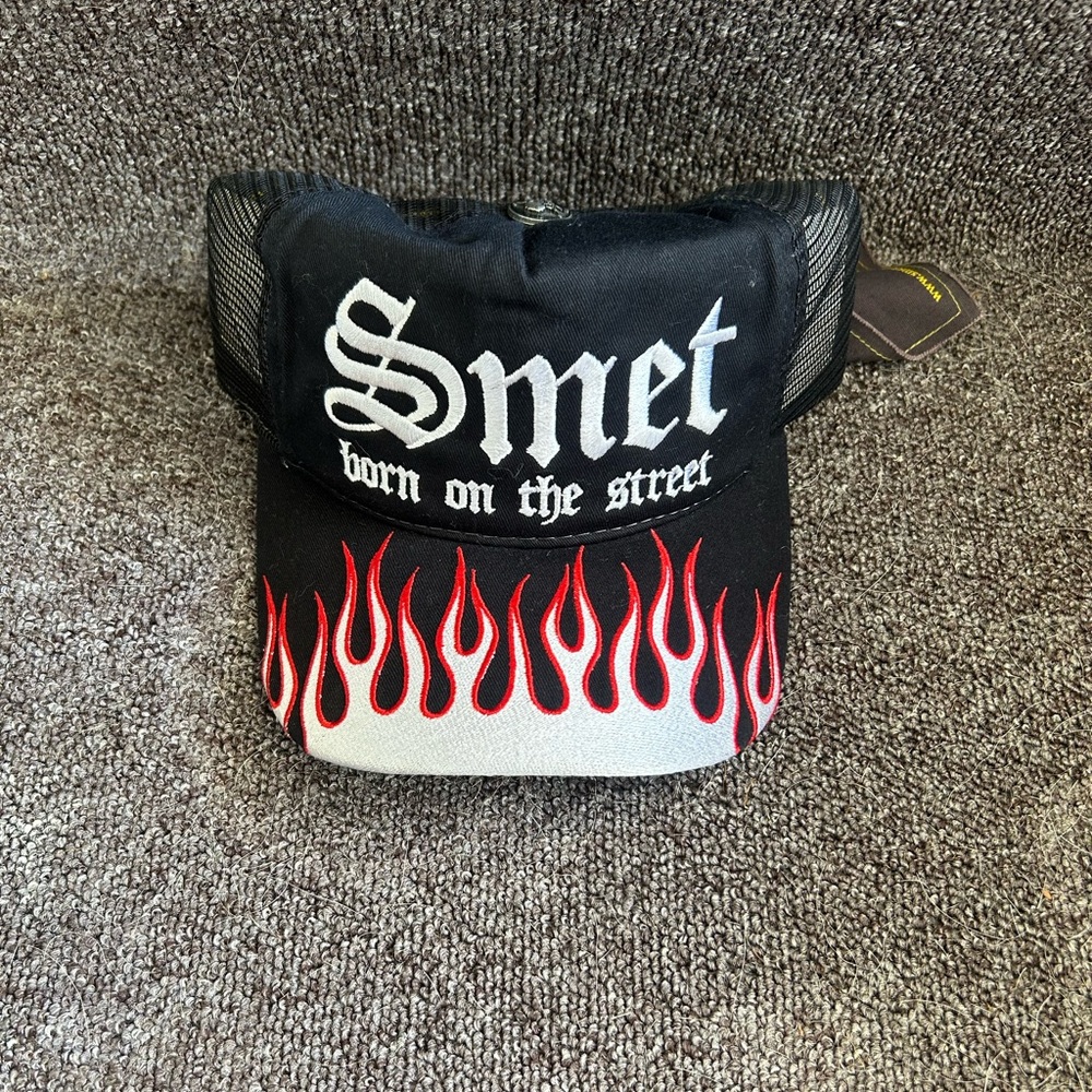 Black and White Flame Cap